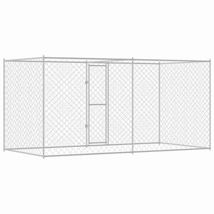 Κλουβί σκύλου Ασημί 400 x 200 x 200 εκ. Επικαλυμμένος Χάλυβας