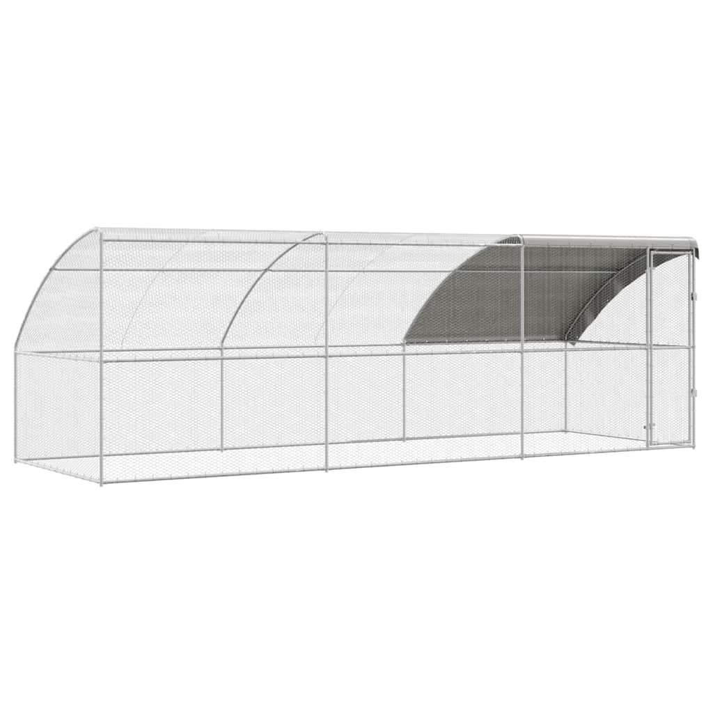 Κλουβί για κότες 3 pcs Ασημί 600 x 200 x 200 εκ. Χάλυβας και PE