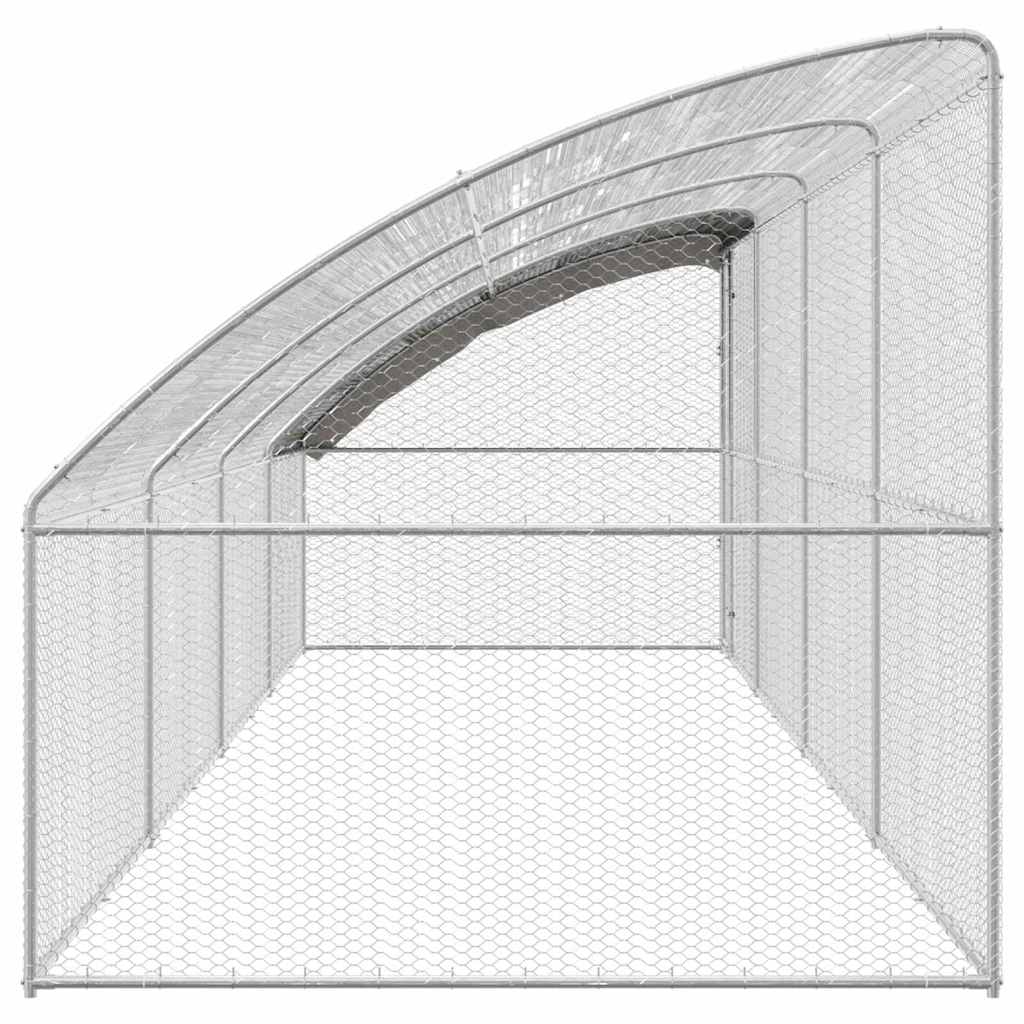 Κλουβί για κότες 4 pcs Ασημί 800 x 200 x 200 εκ. Χάλυβας και PE