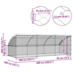 Κλουβί Σκύλου 3 τμχ. Ασημί 6 x 2 x 2 m Γαλβανισμένος χάλυβας