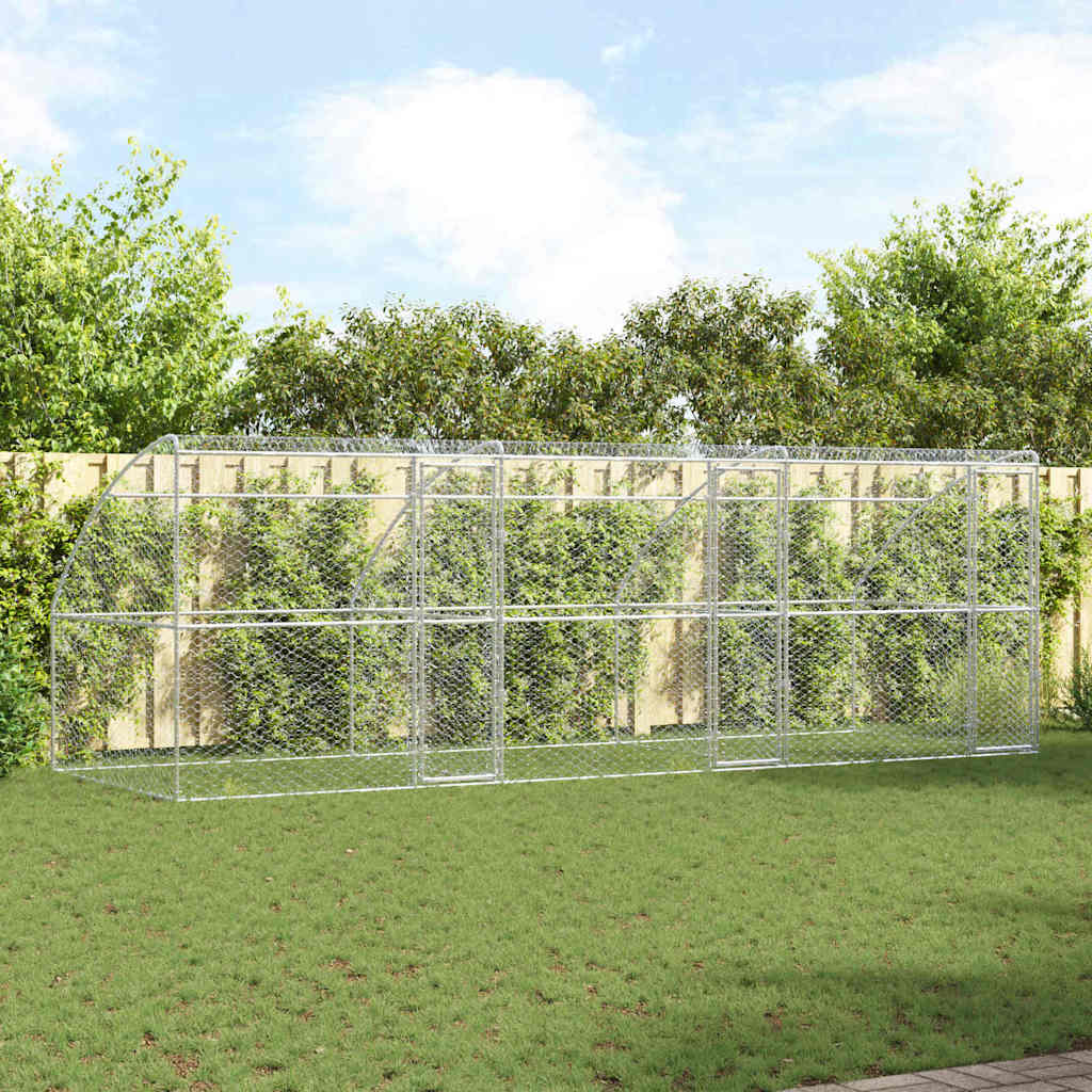 Κλουβί Σκύλου 3 pcs Ασημί 6 x 2 x 2 m Γαλβανισμένος χάλυβας