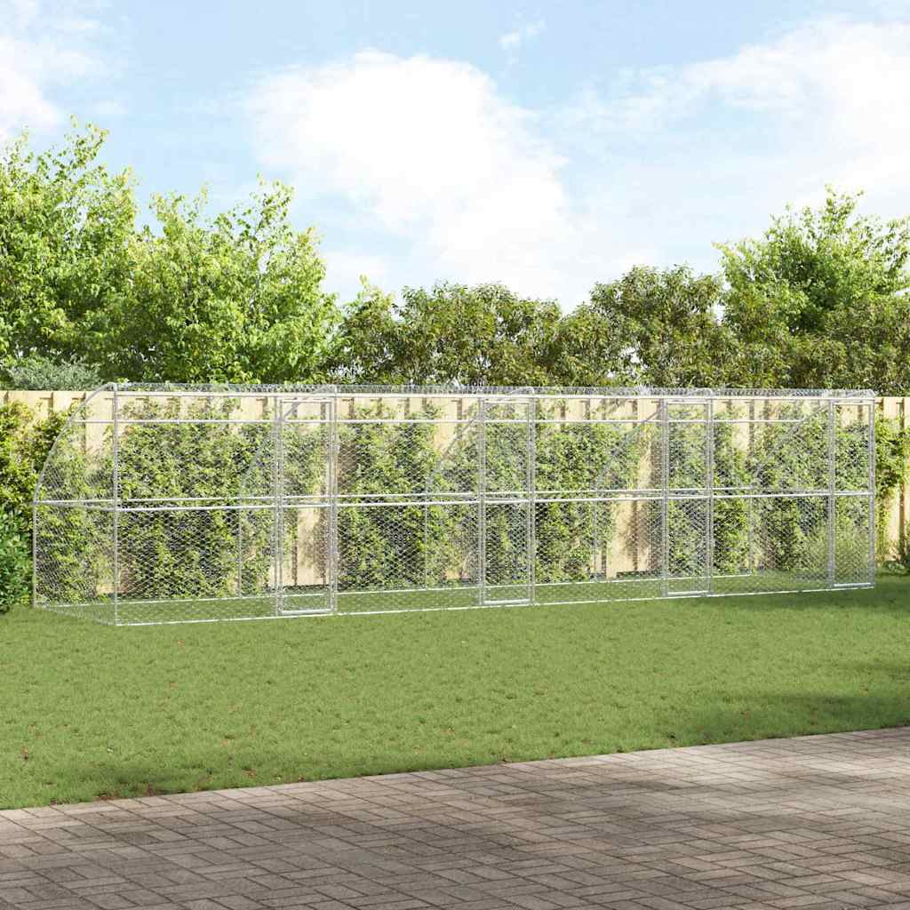 Κλουβί Σκύλου 4 pcs Ασημί 8 x 2 x 2 m Γαλβανισμένος χάλυβας