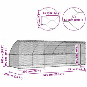 Κλουβί Σκύλου 3 τμχ. Ασημί 6 x 2 x 2 m Γαλβανισμένος χάλυβας