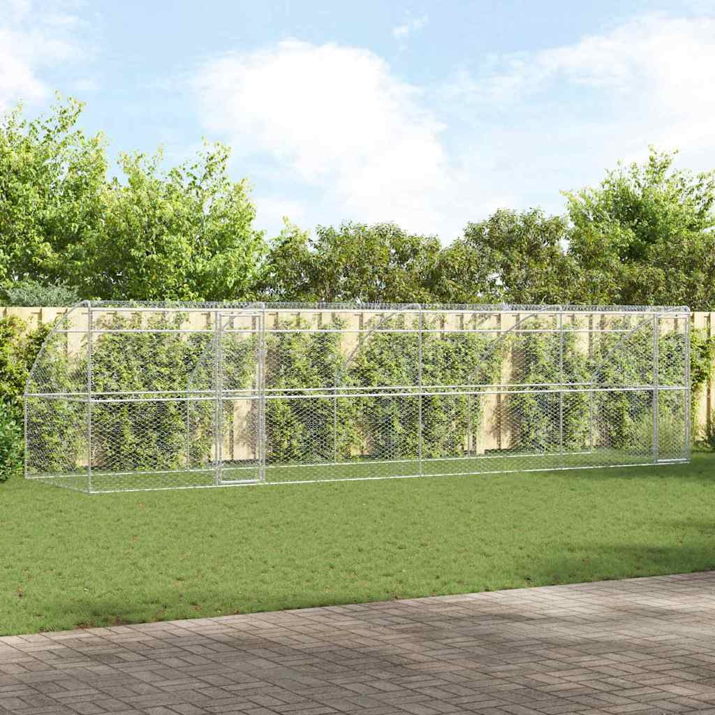 Κλουβί Σκύλου 4 pcs Ασημί 8 x 2 x 2 m Γαλβανισμένος χάλυβας