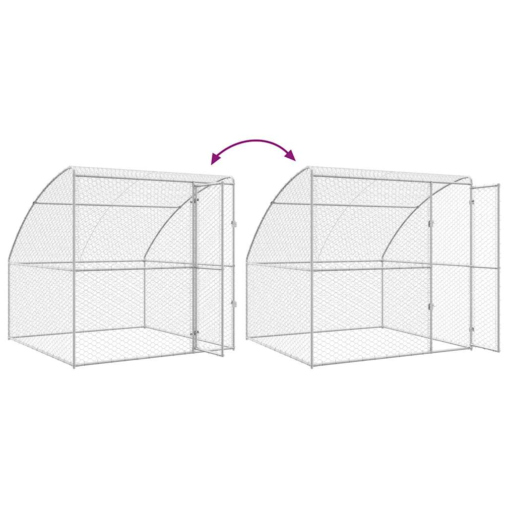 Κλουβί Σκύλου 4 pcs Ασημί 8 x 2 x 2 m Γαλβανισμένος χάλυβας