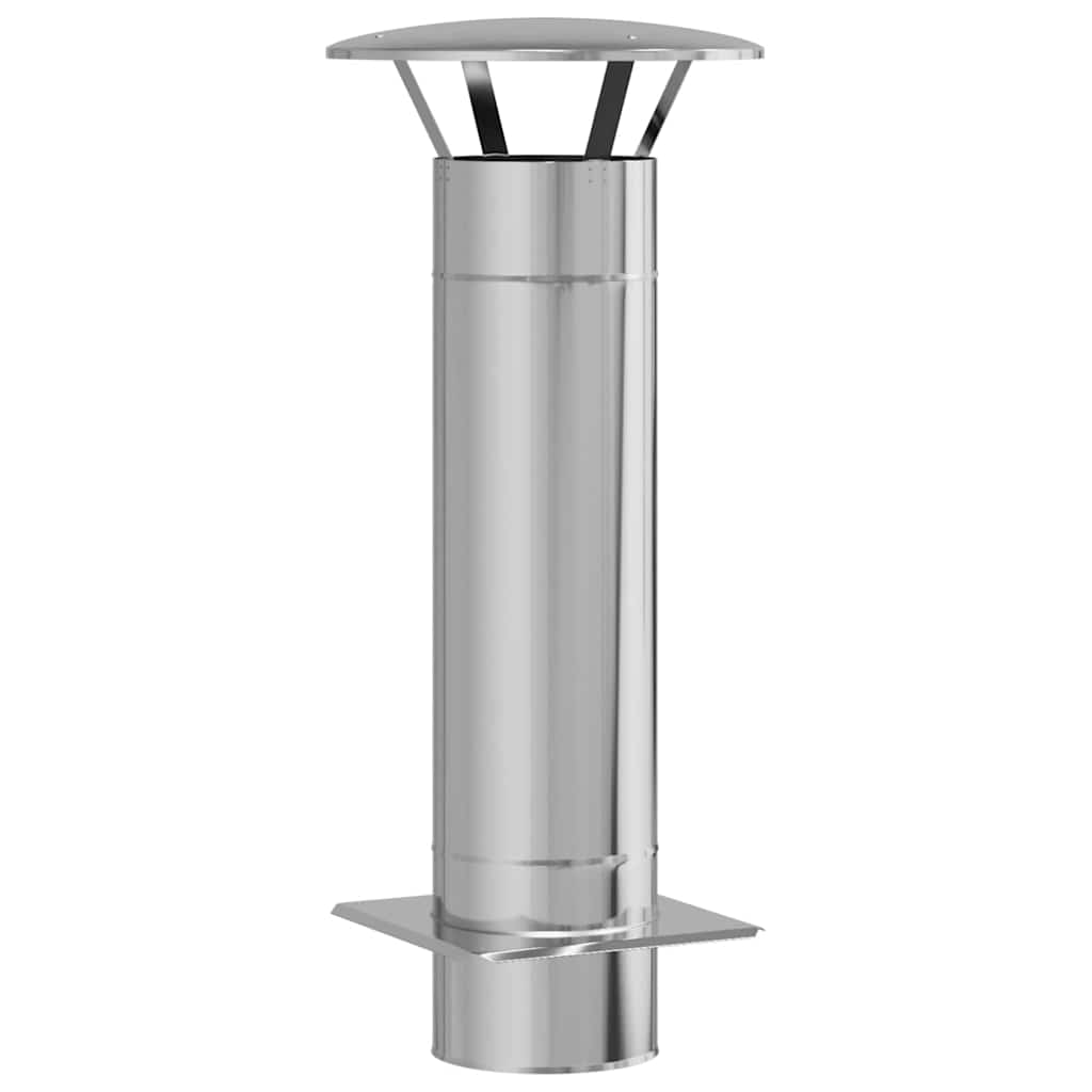 Επέκταση Καμινάδας Ασημί 35 x 35 x 82 εκ. Ανοξείδωτο ατσάλι - Pakobazaar