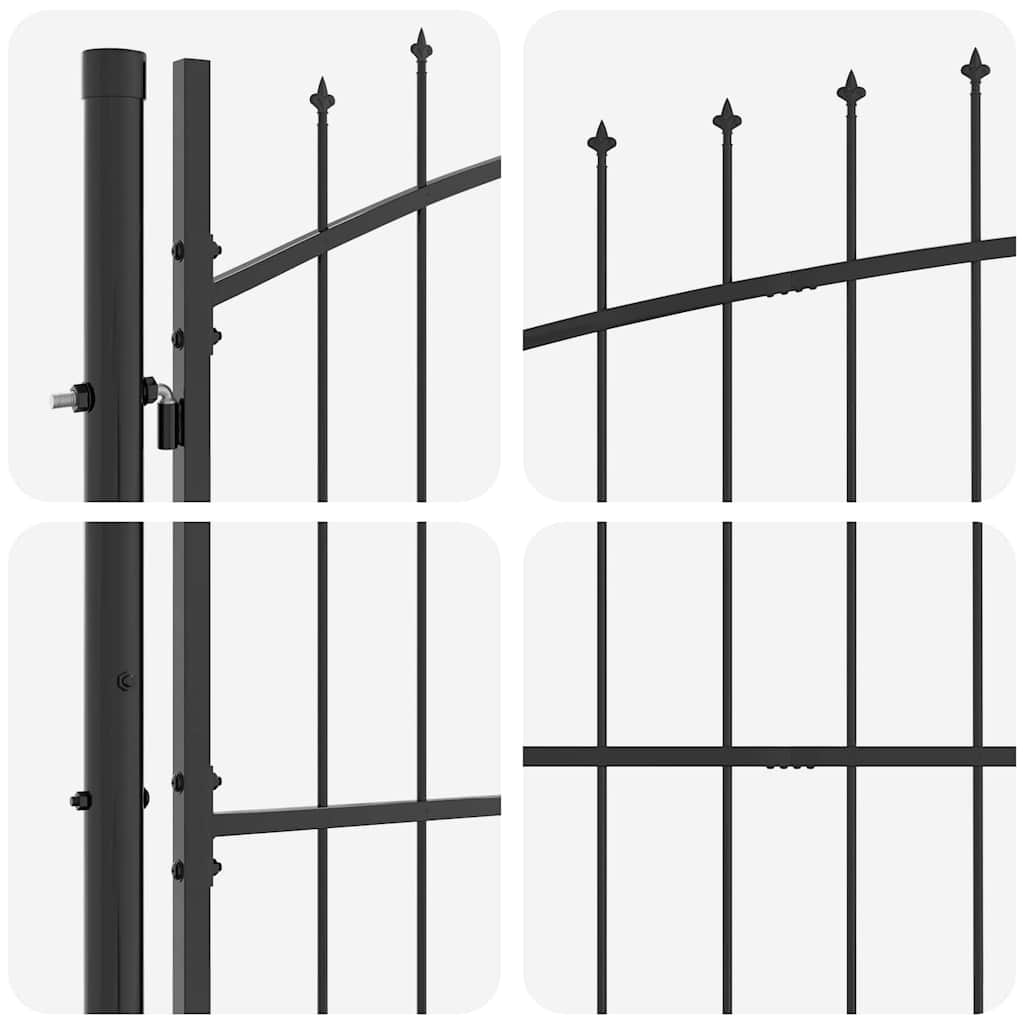 Διπλή Πύλη με κλειδαριά Γκρι 299,5 x 224,5 εκ. Ατσάλι