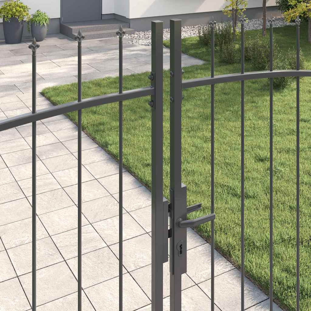 Διπλή Πύλη με κλειδαριά Woerden Γκρι 299,5 x 249,5 εκ. Ατσάλι - Pakobazaar