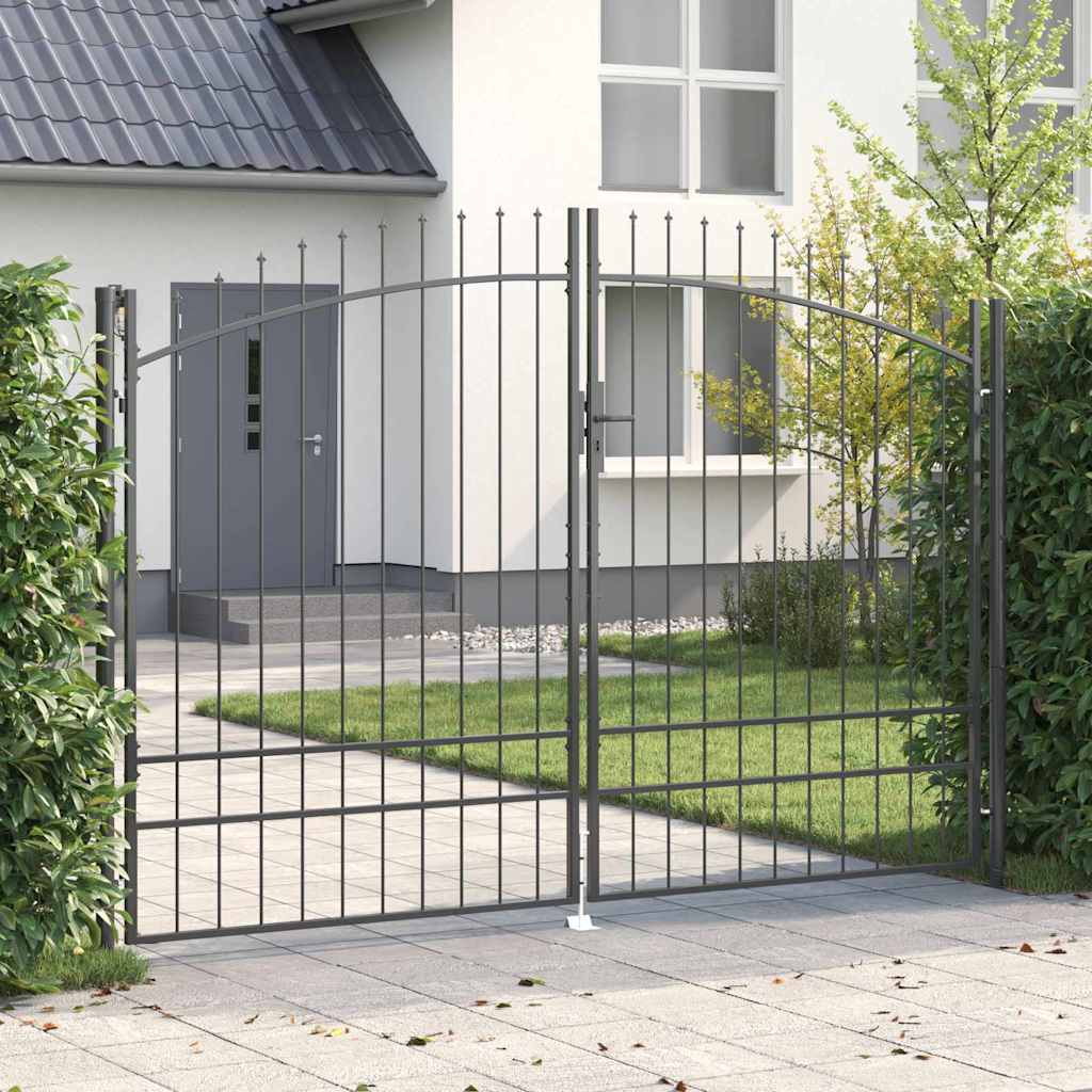 Διπλή Πύλη με κλειδαριά Woerden Γκρι 299,5 x 249,5 εκ. Ατσάλι - Pakobazaar