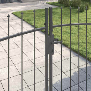 Διπλή Πύλη με κλειδαριά Woerden Γκρι 400 x 174,5 εκ. Ατσάλι - Pakobazaar
