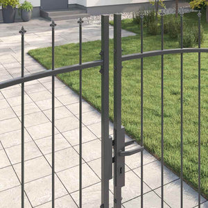 Διπλή Πύλη με κλειδαριά Woerden Γκρι 400 x 224,5 εκ. Ατσάλι - Pakobazaar