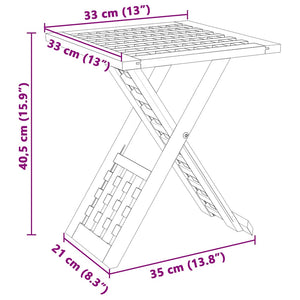 Τραπεζάκι σαλονιού Καφέ 33 x 33 x 40,5 εκ Στερεό ξύλο καρυδιάς
