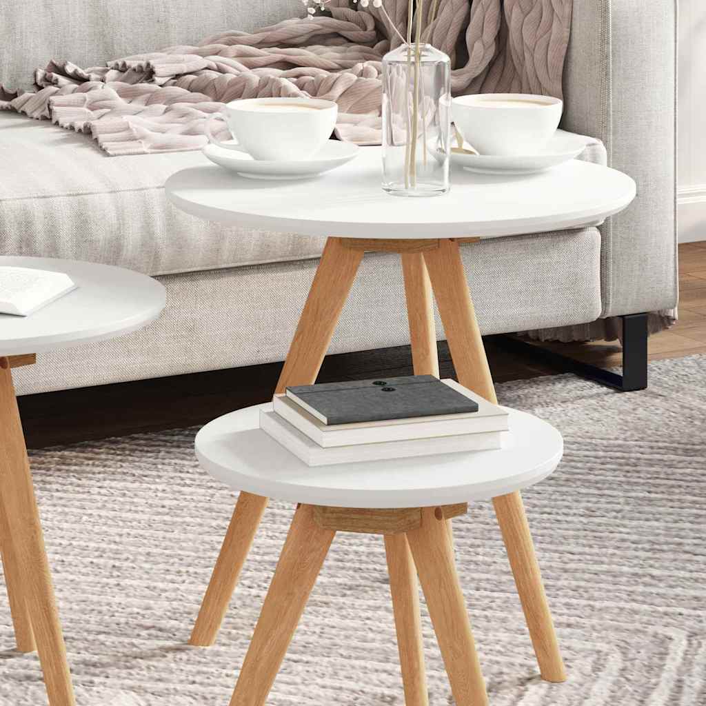 Τραπεζάκι σαλονιού 3 pcs Καφέ Στερεό ξύλο καρυδιάς