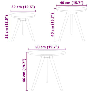 Τραπεζάκι σαλονιού 3 τμχ. Καφέ 50 x 50 x 46 εκ