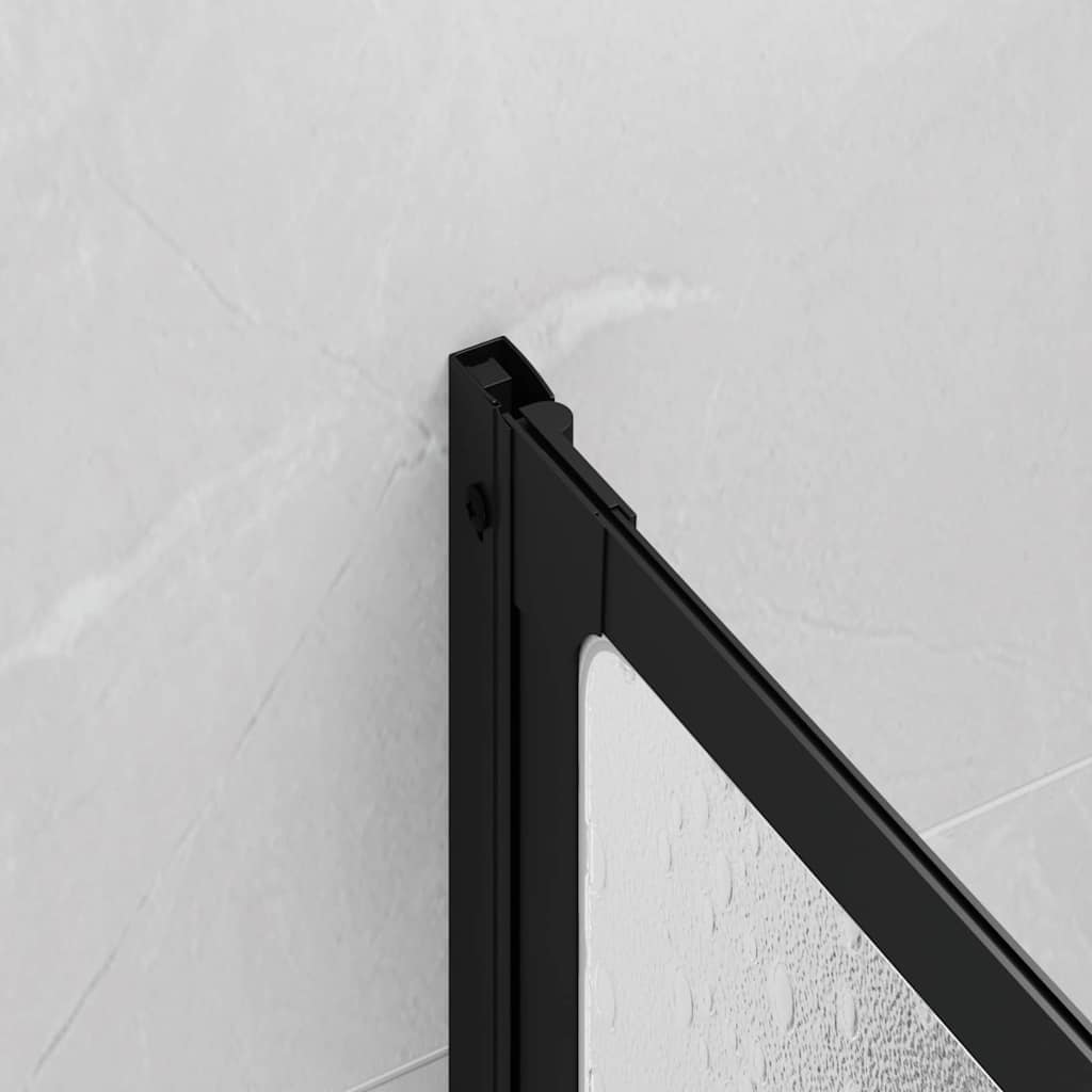 Διαχωριστικό ντους Μαύρο 120 x 2 x 117 εκ Αλουμίνιο - Pakobazaar