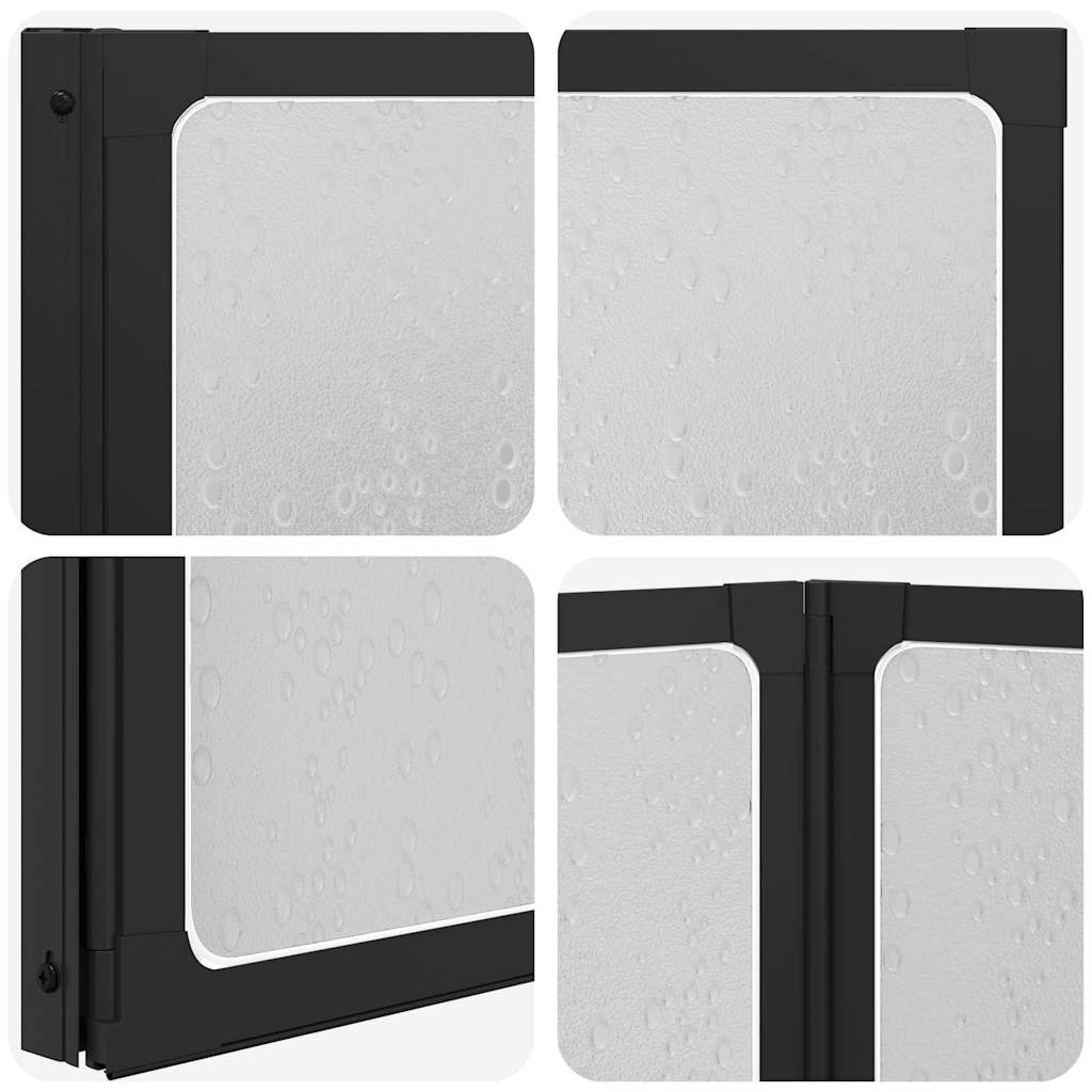 Διαχωριστικό ντους Μαύρο 132 x 2 x 140 εκ Αλουμίνιο - Pakobazaar