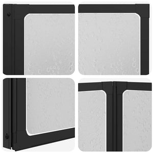 Διαχωριστικό ντους Μαύρο 132 x 2 x 140 εκ Αλουμίνιο - Pakobazaar