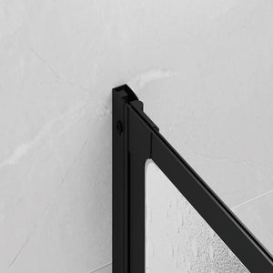 Διαχωριστικό ντους Μαύρο 132 x 2 x 140 εκ Αλουμίνιο - Pakobazaar