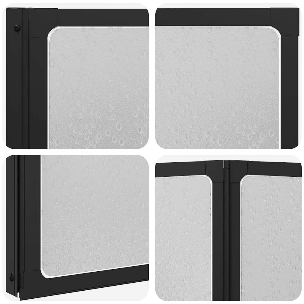 Διαχωριστικό ντους Άλλο Μαύρο 168 x 140 εκ Αλουμίνιο - Pakobazaar