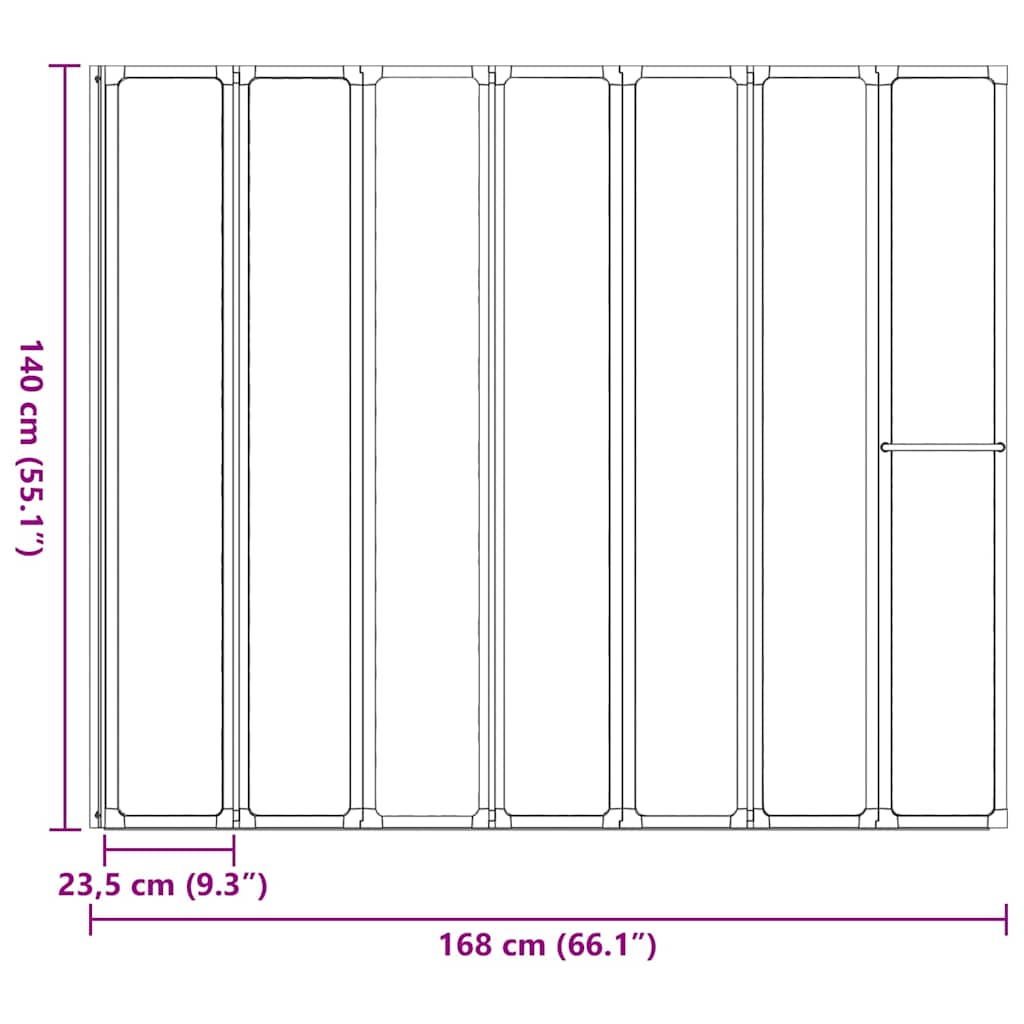 Διαχωριστικό ντους Άλλο Μαύρο 168 x 140 εκ Αλουμίνιο - Pakobazaar