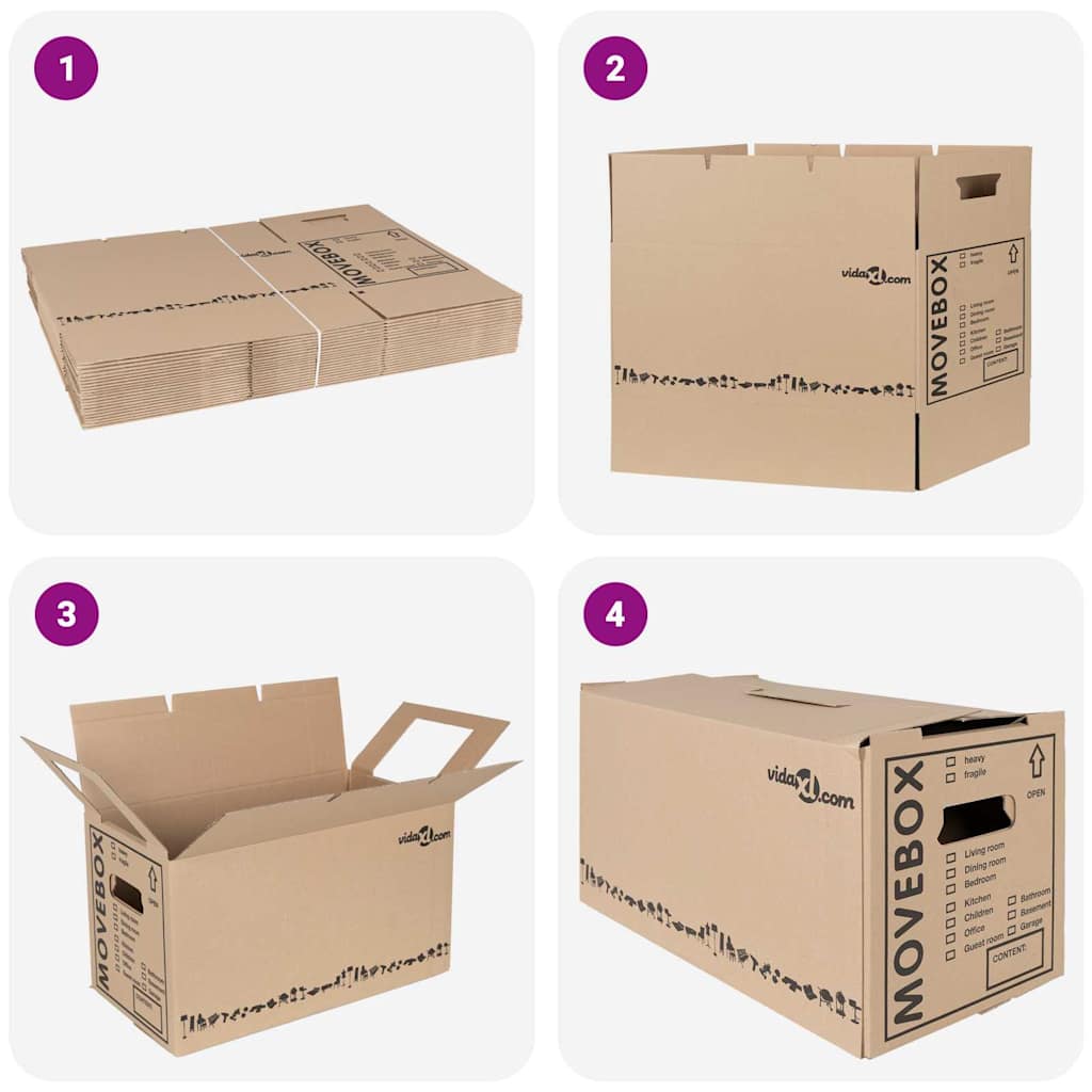 Κουτί Μετακόμισης 20 pcs Φυσικό 59 x 31,5 x 31,5 εκ Χαρτόνι - Pakobazaar