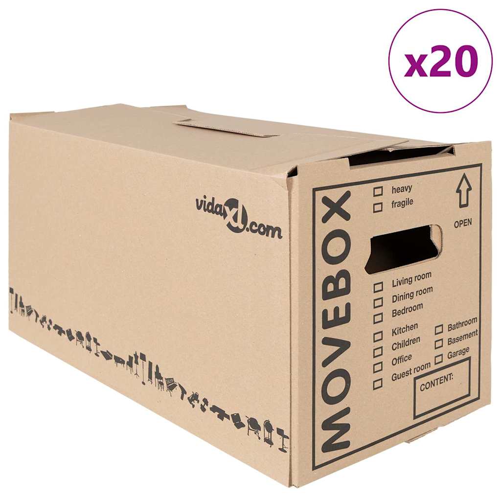 Κουτί Μετακόμισης 20 pcs Φυσικό 59 x 31,5 x 31,5 εκ Χαρτόνι - Pakobazaar