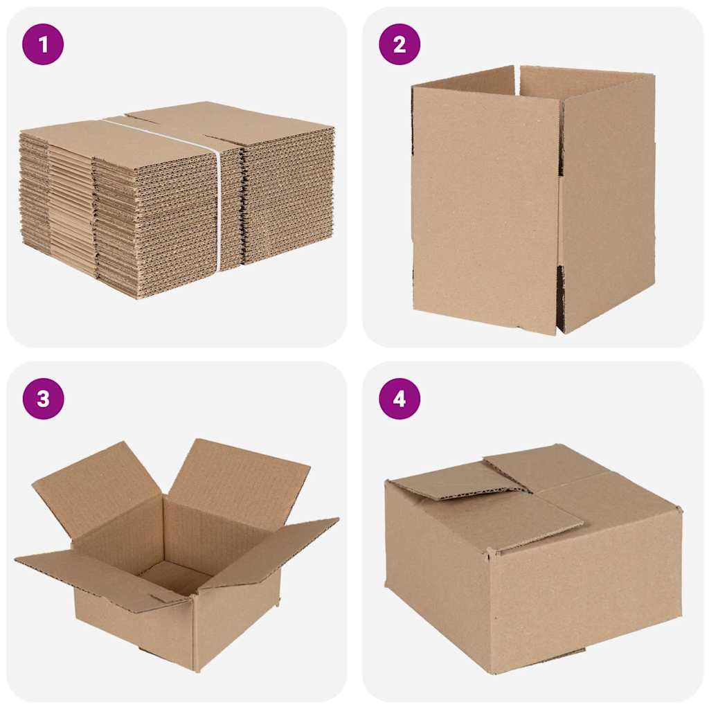 Πτυσσόμενο Κουτί 50 pcs Φυσικό 15 x 15 x 8 εκ. Χαρτόνι
