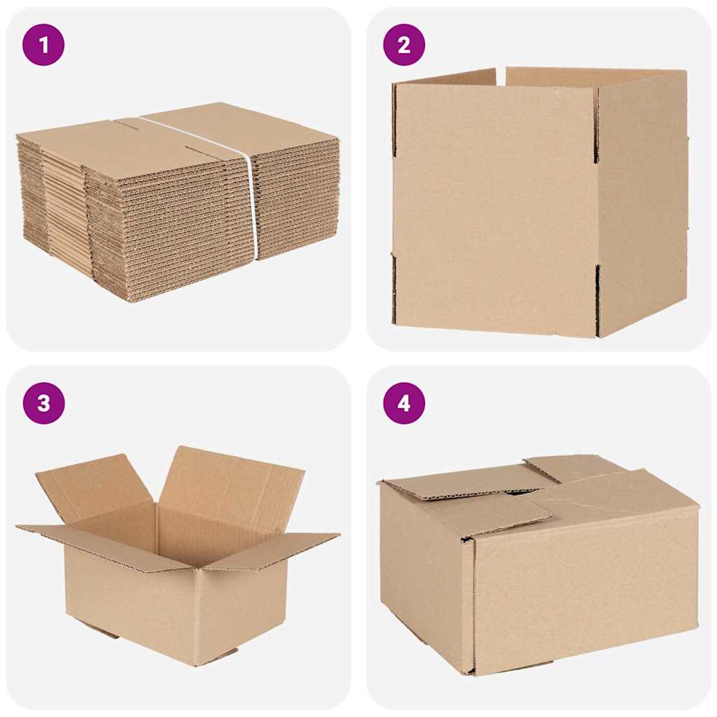 Πτυσσόμενο Κουτί 50 pcs Φυσικό 20 x 15 x 10 εκ. Χαρτόνι