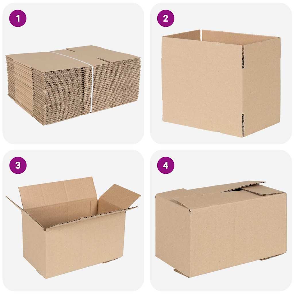 Πτυσσόμενο Κουτί 50 pcs Φυσικό 24 x 13 x 13 εκ. Χαρτόνι