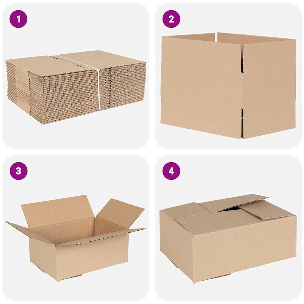 Πτυσσόμενο Κουτί 50 pcs Φυσικό 25 x 17,5 x 10 εκ. Χαρτόνι - Pakobazaar
