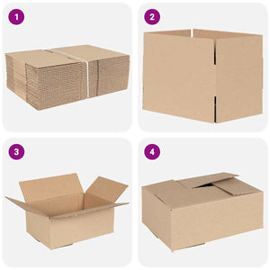 Πτυσσόμενο Κουτί 50 pcs Φυσικό 25 x 17,5 x 10 εκ. Χαρτόνι - Pakobazaar