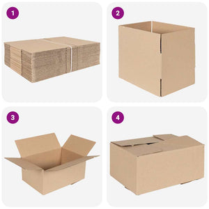 Πτυσσόμενο Κουτί 50 pcs Φυσικό 30 x 21,5 x 14 εκ. Χαρτόνι - Pakobazaar