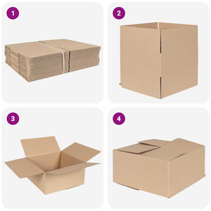 Πτυσσόμενο Κουτί 50 pcs Φυσικό 30 x 30 x 15 cm Χαρτόνι - Pakobazaar