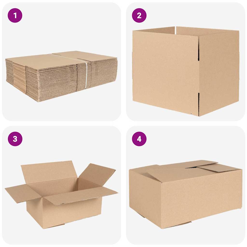 Πτυσσόμενο Κουτί 50 pcs Φυσικό 35 x 24 x 15 εκ. Χαρτόνι