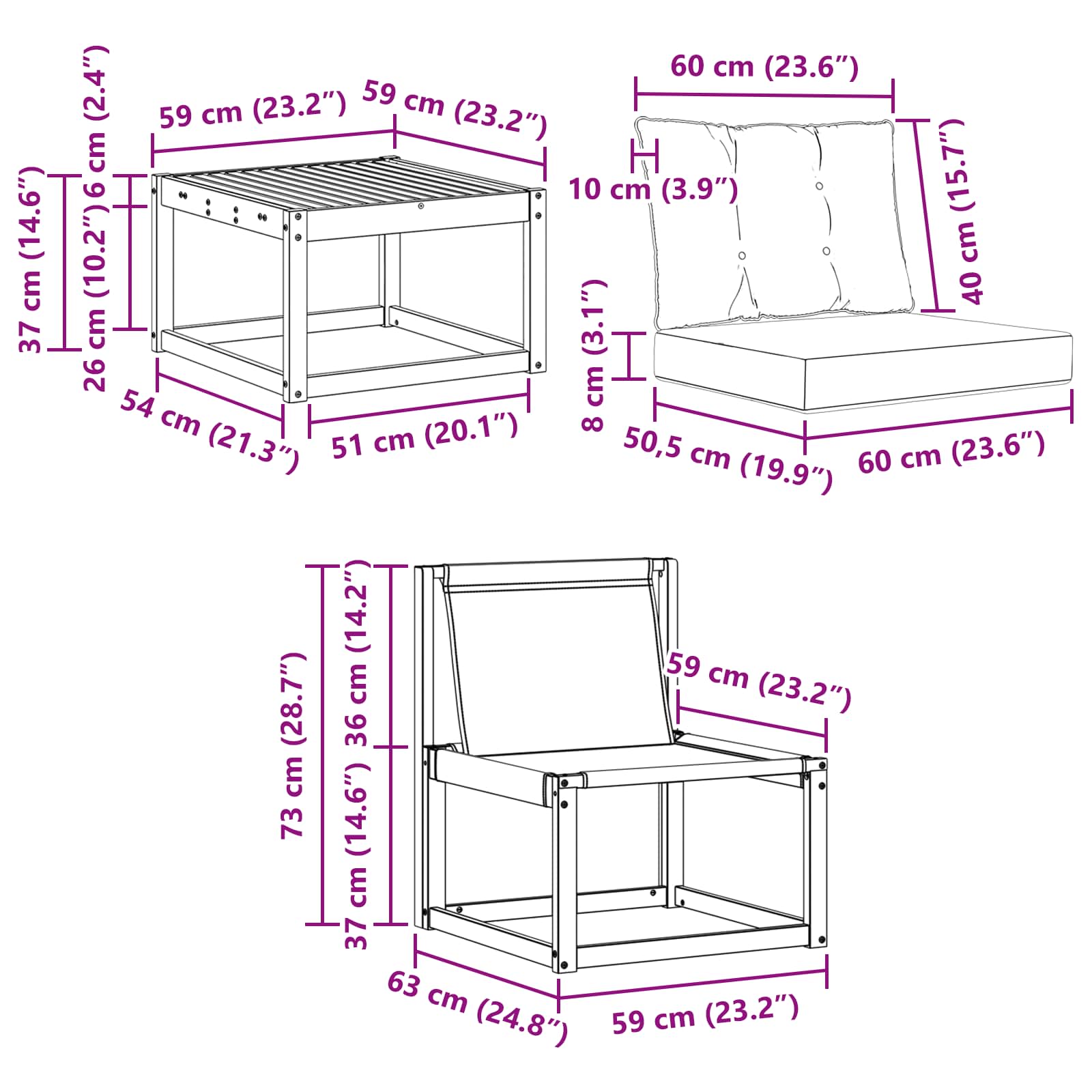 Σειρά Καναπέ Εξωτερικού με μαξιλάρι 5 pcs Φυσικό και Μπεζ - Pakobazaar