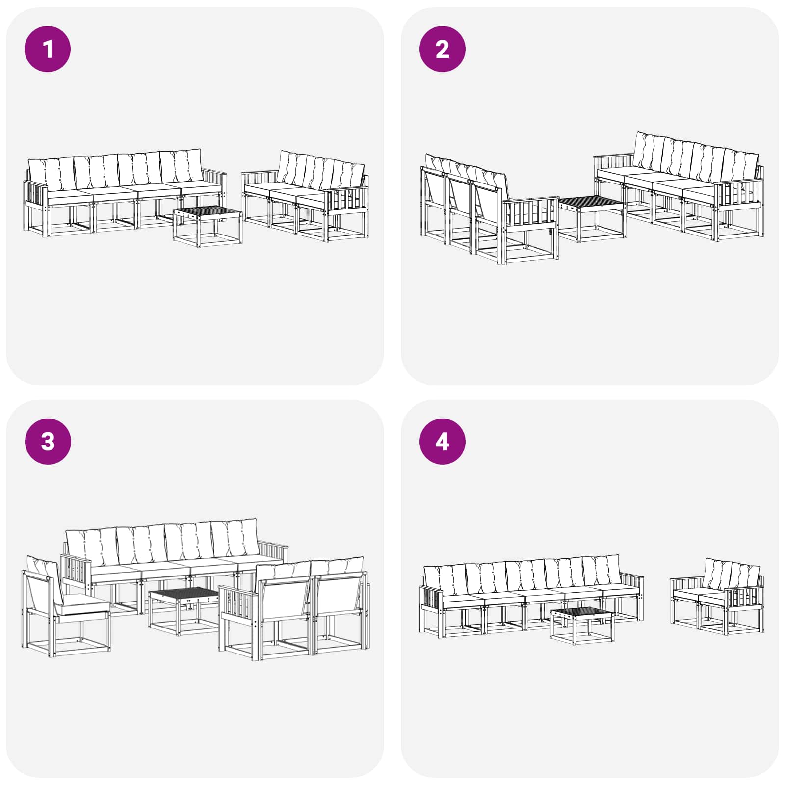 Σειρά Καναπέ Εξωτερικού με μαξιλάρι 8 pcs Φυσικό και Μπεζ - Pakobazaar