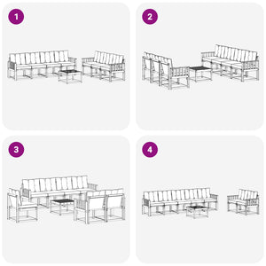Σειρά Καναπέ Εξωτερικού με μαξιλάρι 8 pcs Φυσικό και Μπεζ - Pakobazaar