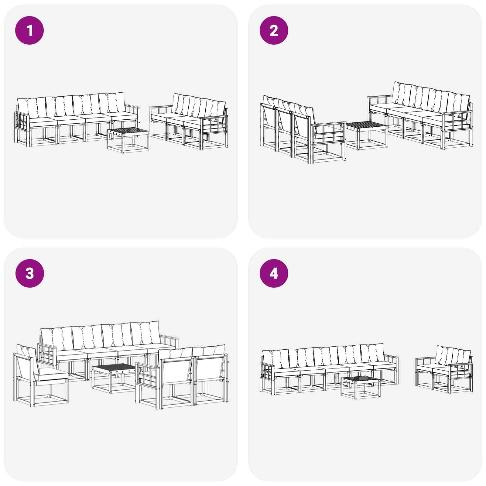 Σειρά Καναπέ Εξωτερικού με μαξιλάρι 8 pcs Φυσικό και Μπεζ - Pakobazaar
