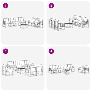 Σειρά Καναπέ Εξωτερικού με μαξιλάρι 8 pcs Φυσικό και Μπεζ - Pakobazaar