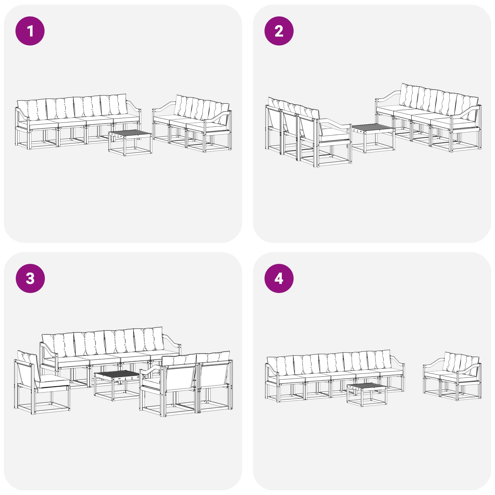 Σειρά Καναπέ Εξωτερικού με μαξιλάρι 8 pcs Φυσικό και Μπεζ - Pakobazaar