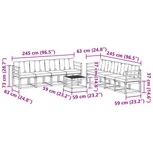 Σειρά Καναπέ Εξωτερικού με μαξιλάρι 9 pcs Φυσικό και Μπεζ - Pakobazaar