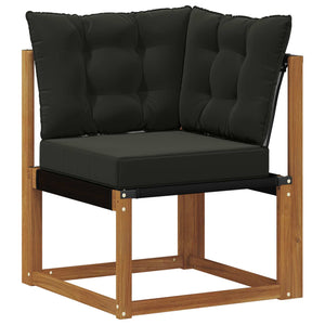 Σειρά Καναπέ Εξωτερικού με μαξιλάρι 5 pcs Φυσικό και Μαύρο - Pakobazaar