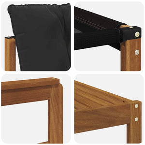 Σειρά Καναπέ Εξωτερικού με μαξιλάρι 6 pcs Φυσικό και Μαύρο - Pakobazaar