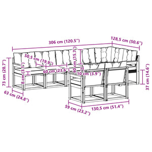 Σειρά Καναπέ Εξωτερικού με μαξιλάρι 8 pcs Φυσικό και Κρέμα - Pakobazaar