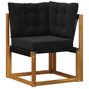 Σειρά Καναπέ Εξωτερικού με μαξιλάρι 9 pcs Φυσικό και Μαύρο - Pakobazaar