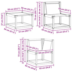 Σειρά Καναπέ Εξωτερικού 7 pcs Φυσικό και Ανοιχτό Γκρι - Pakobazaar