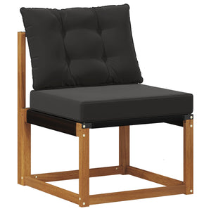 Σειρά Καναπέ Εξωτερικού με μαξιλάρι 7 pcs Φυσικό και Μαύρο - Pakobazaar