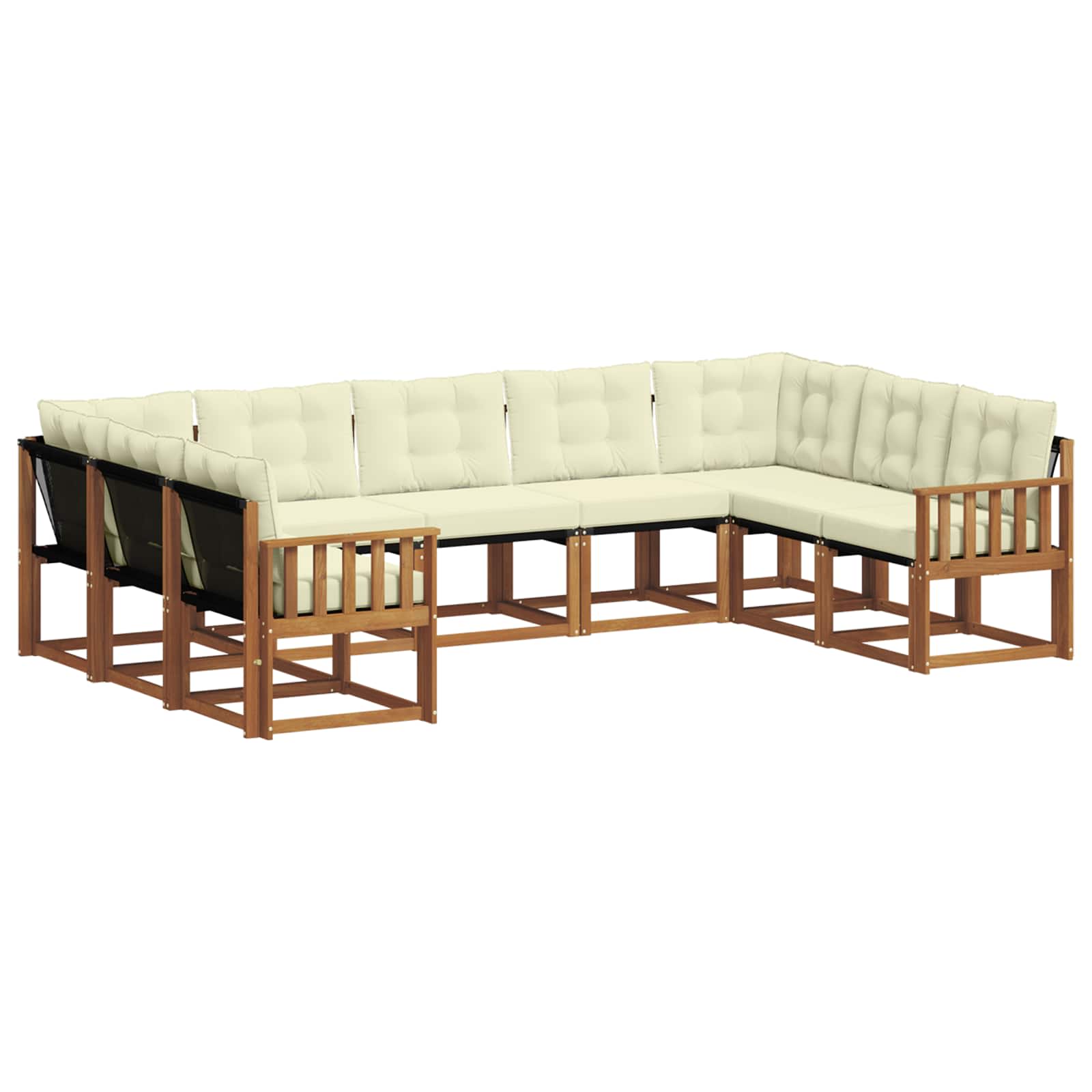Σειρά Καναπέ Εξωτερικού με μαξιλάρι 29 pcs Φυσικό και Κρέμα - Pakobazaar