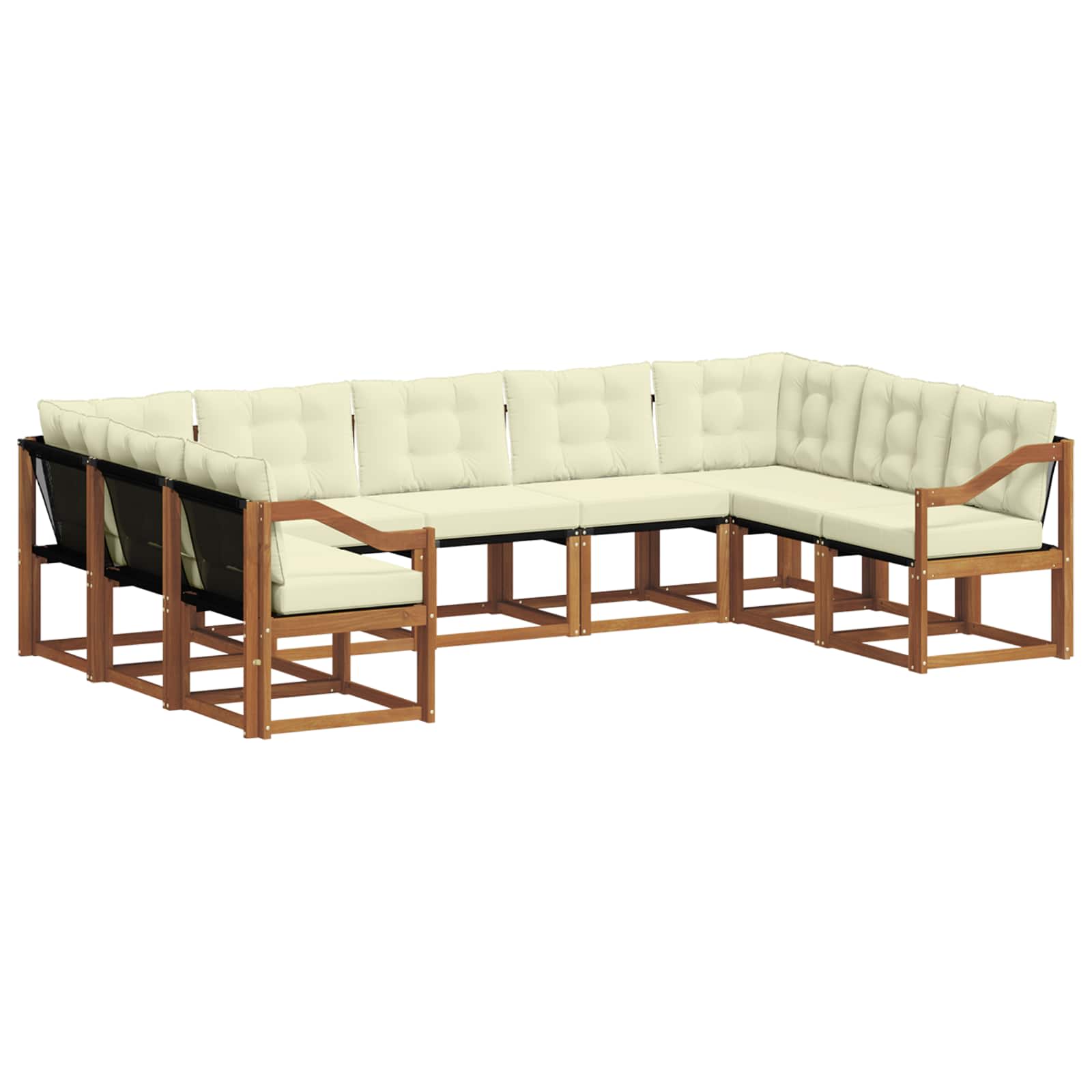 Σειρά Καναπέ Εξωτερικού με μαξιλάρι 29 pcs Φυσικό και Κρέμα - Pakobazaar