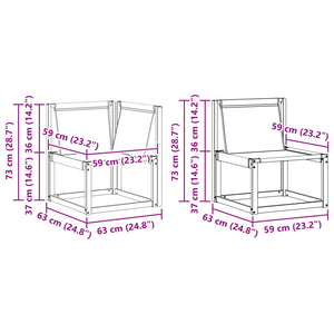 Σειρά Καναπέ Εξωτερικού με μαξιλάρι 11 pcs Φυσικό και Μαύρο - Pakobazaar